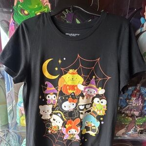 Sanrio Hello Kitty Kuromi Cinnamoroll Pompompurin Badtz Maru Halloween Tee Large